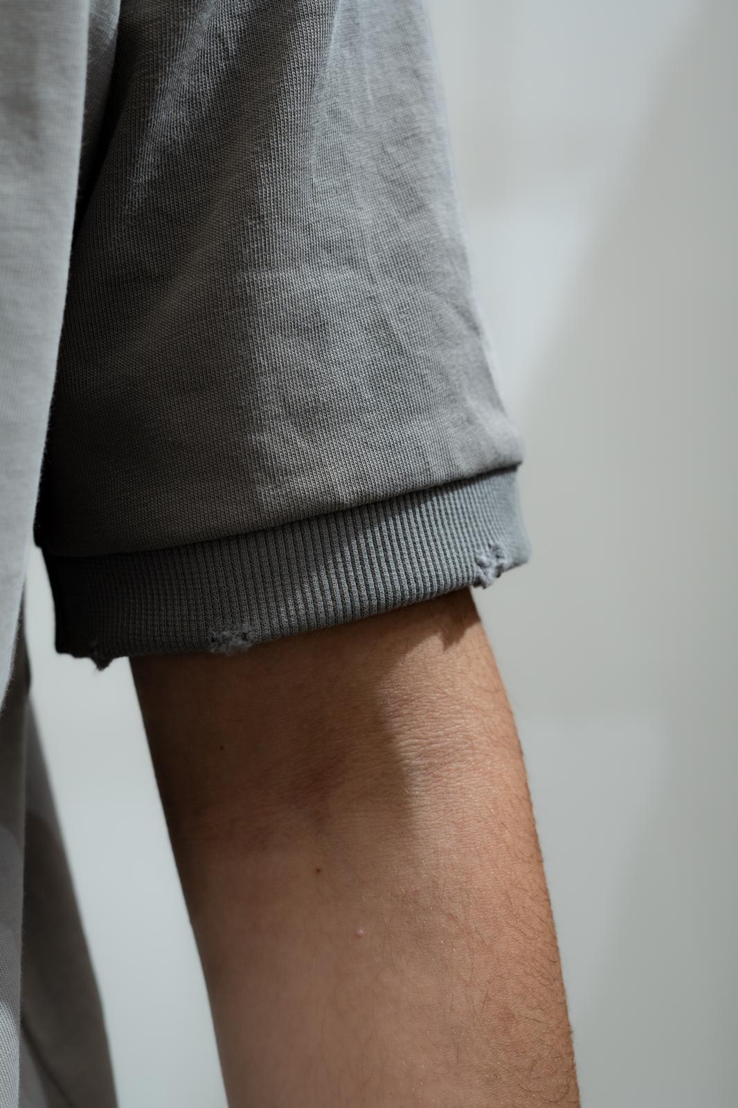 T-shirt grigio tortora a maniche corte in cotone