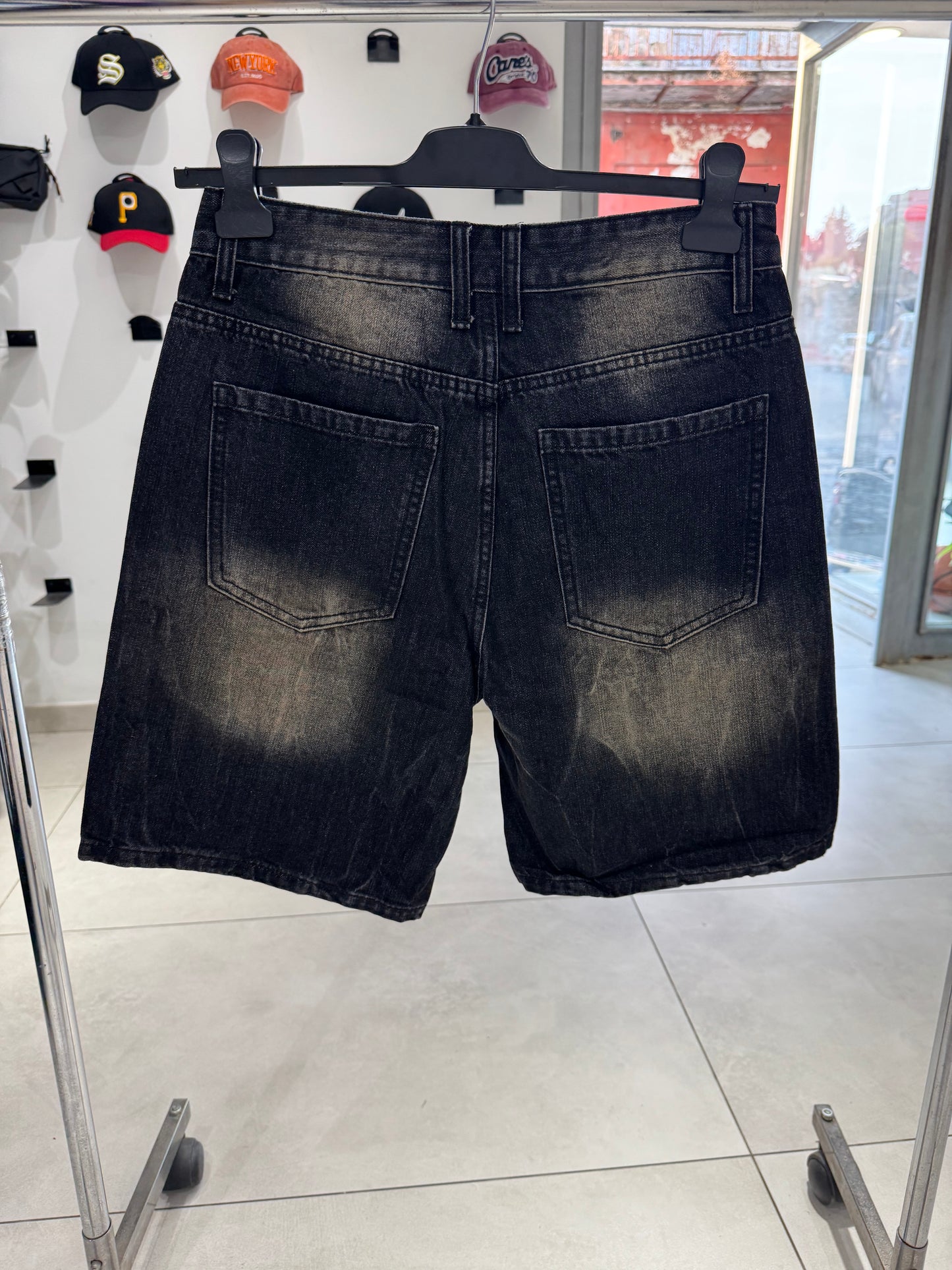 Shorts Jeans Nero Sfumato