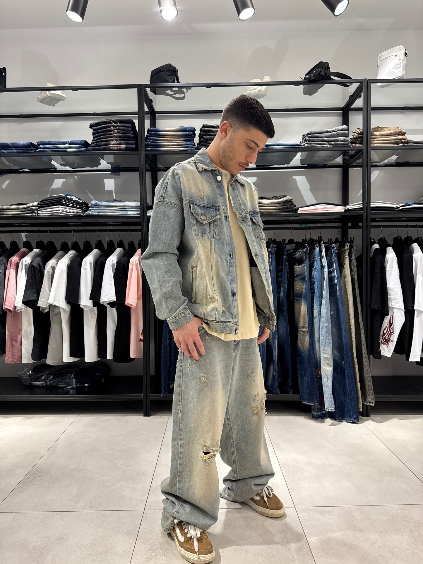 Coordinato Jeans Chiaro Sabbiato