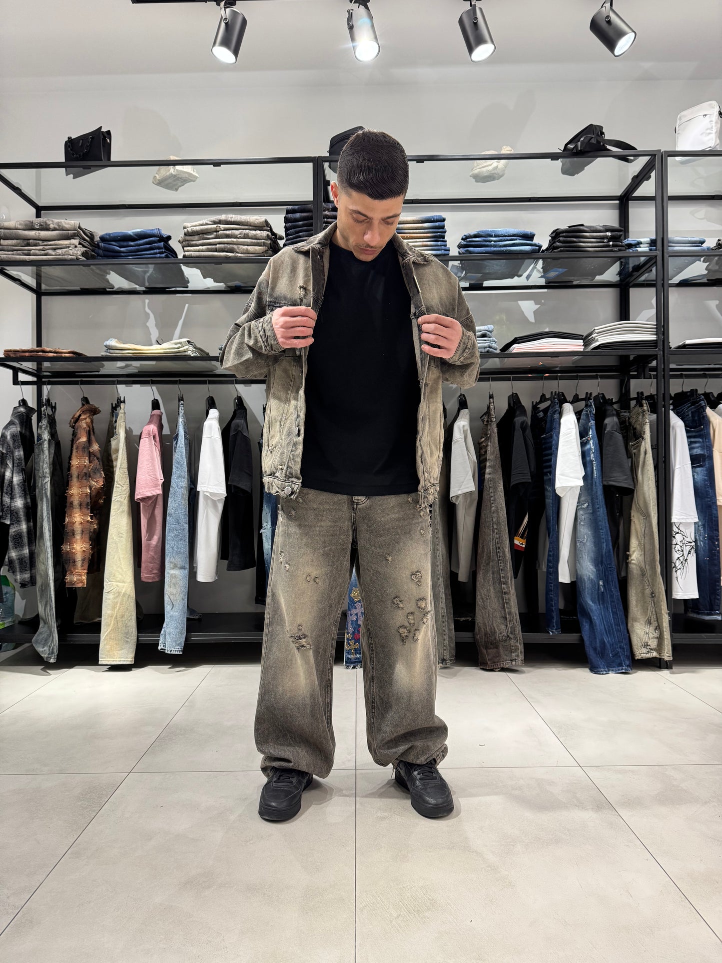 Coordinato Jeans Gray