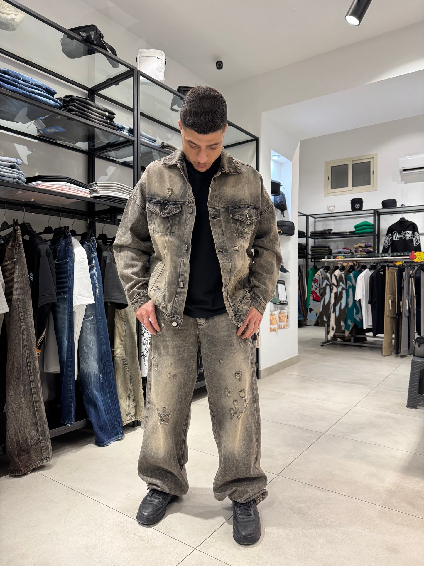 Coordinato Jeans Gray