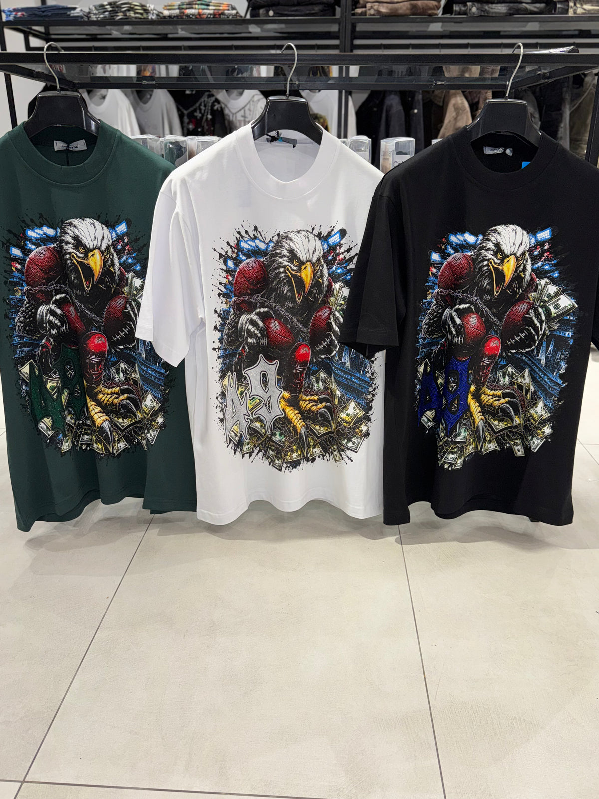 T-Shirt Taglie Forti Acquila Strass