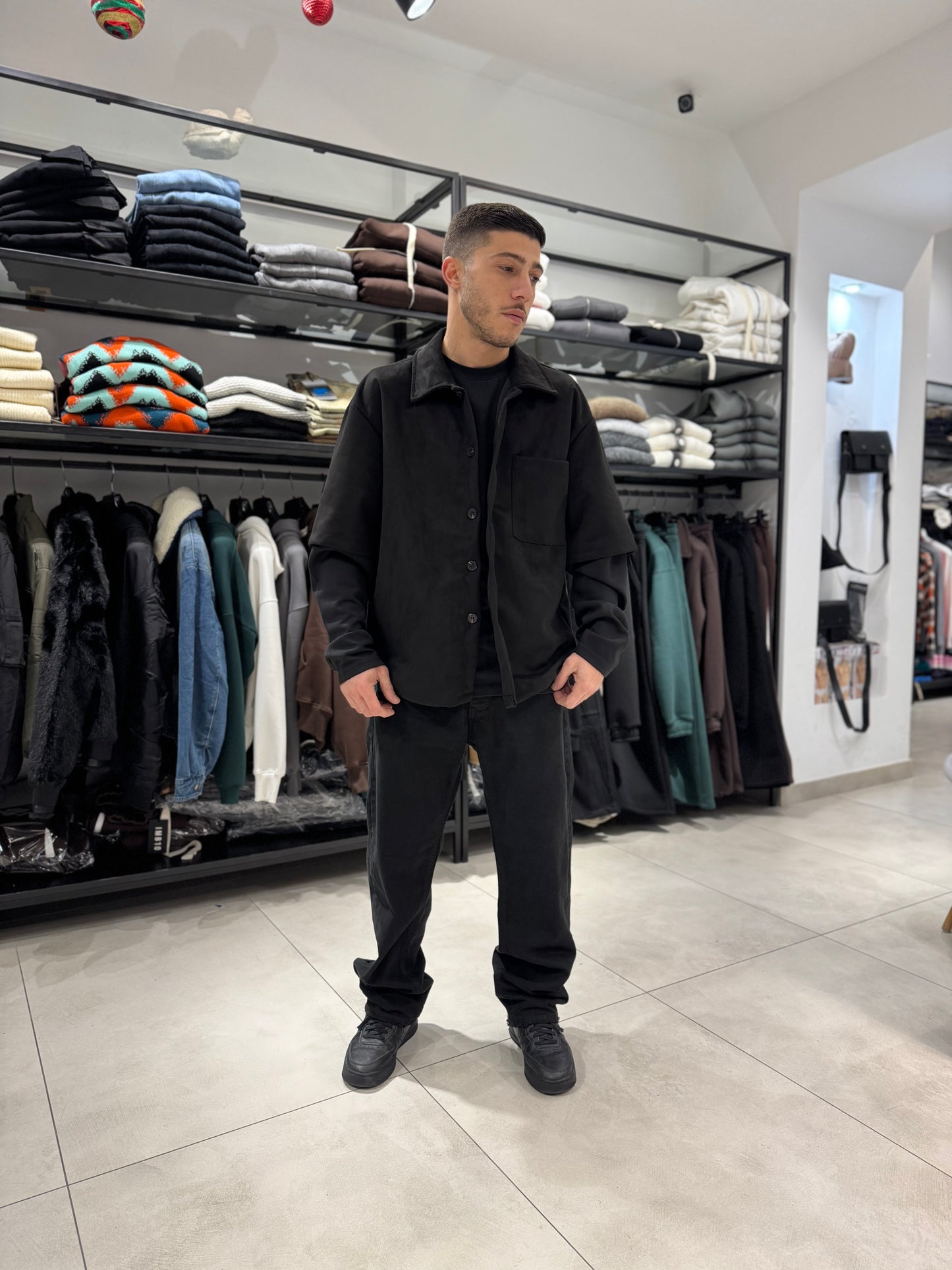 Camicia Camoscio Doppia Manica