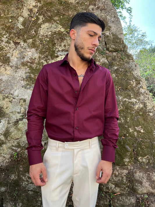 Camicia bordeaux sartoriale