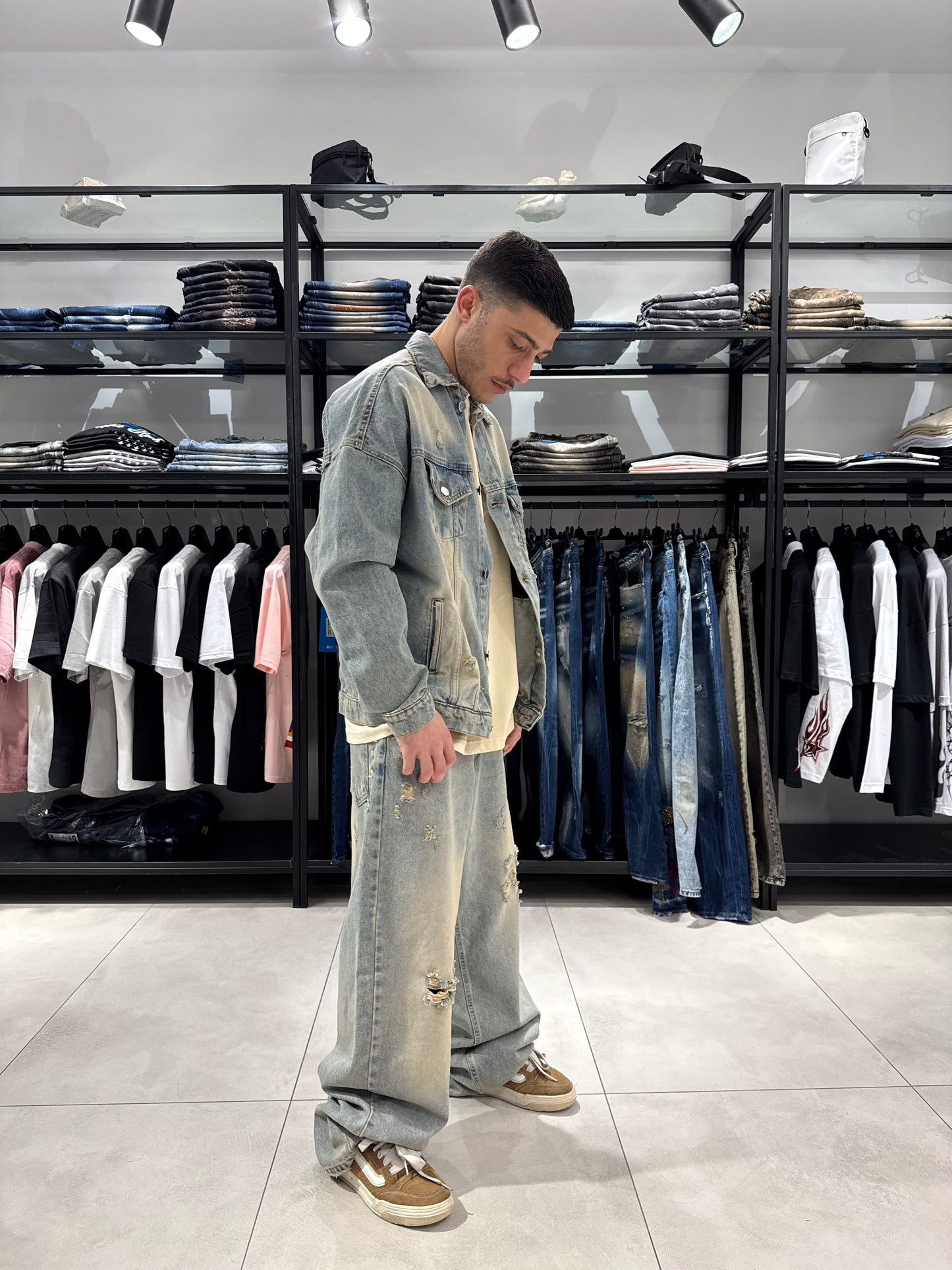 Coordinato Jeans Chiaro Sabbiato