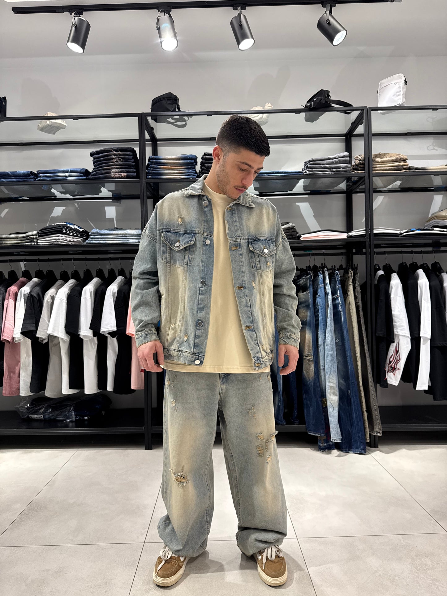 Coordinato Jeans Chiaro Sabbiato