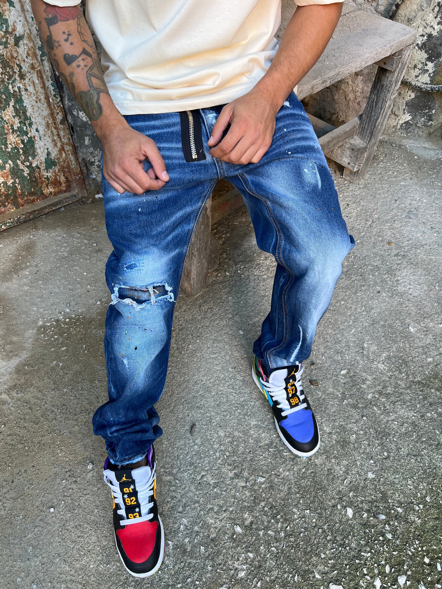 Jeans Chiaro Zip