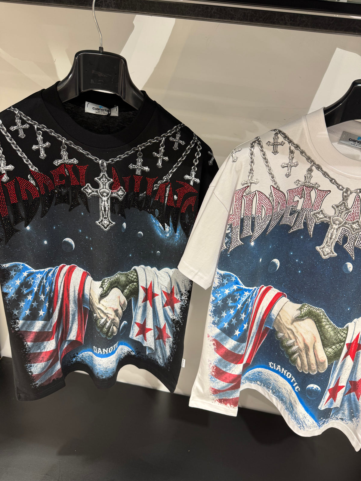 T-Shirt  Strass  Maniche Corte