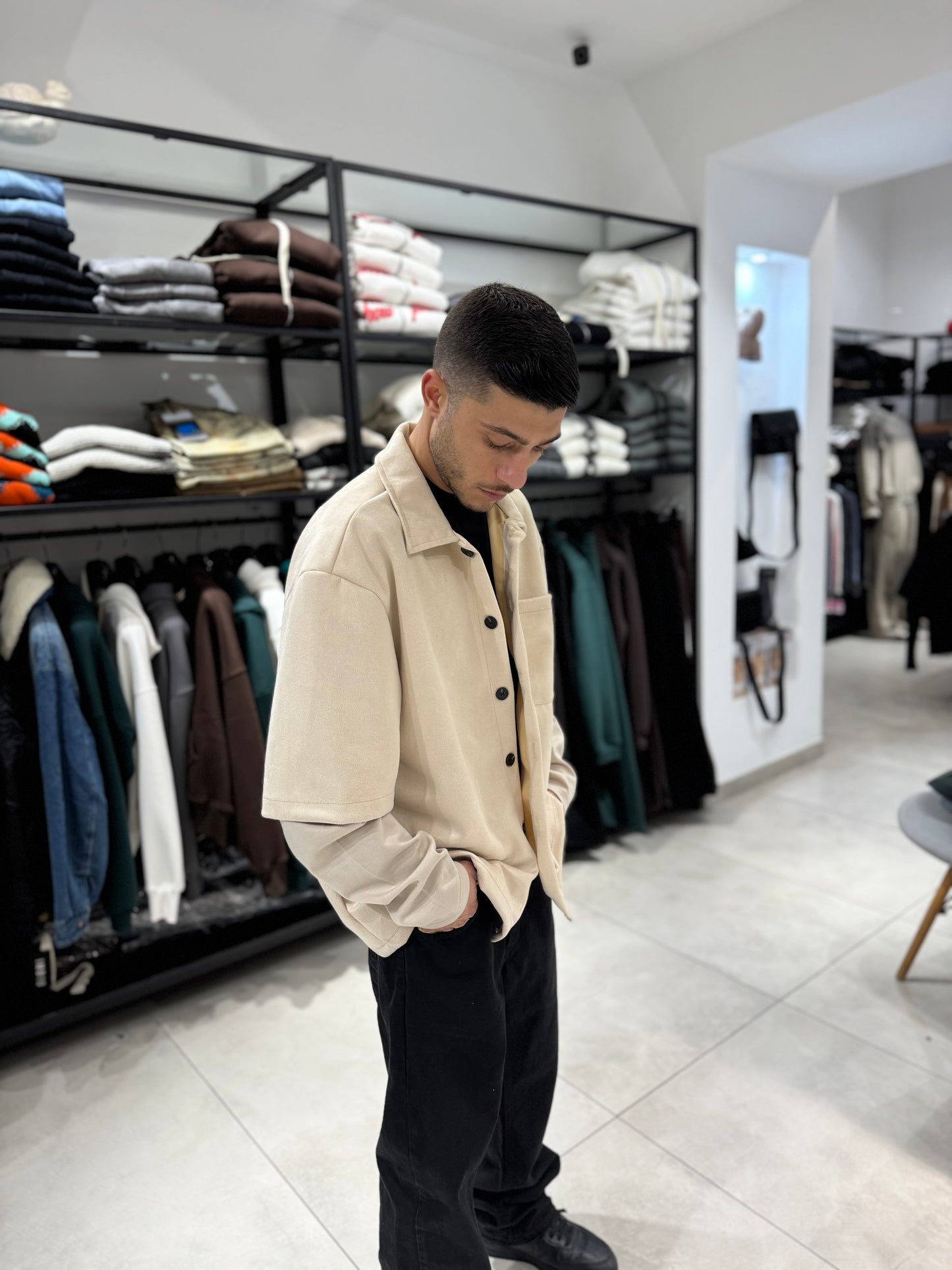 Camicia Camoscio Doppia Manica