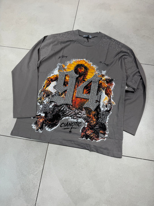 Taglie Forti t-Shirt Long sleeve Jesus Diamond