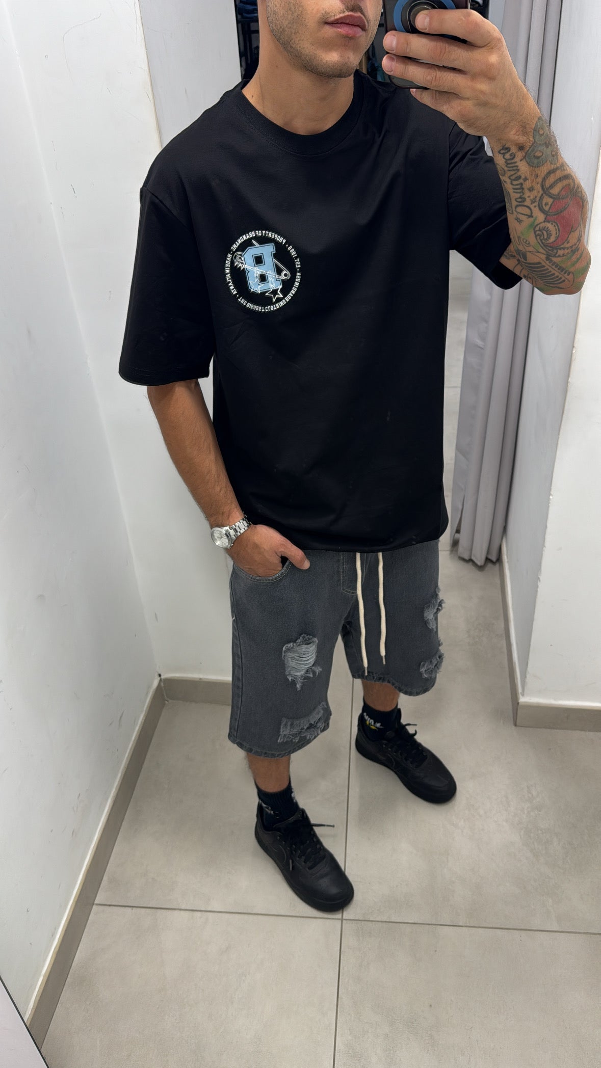 Bermuda in jeans con coulisse