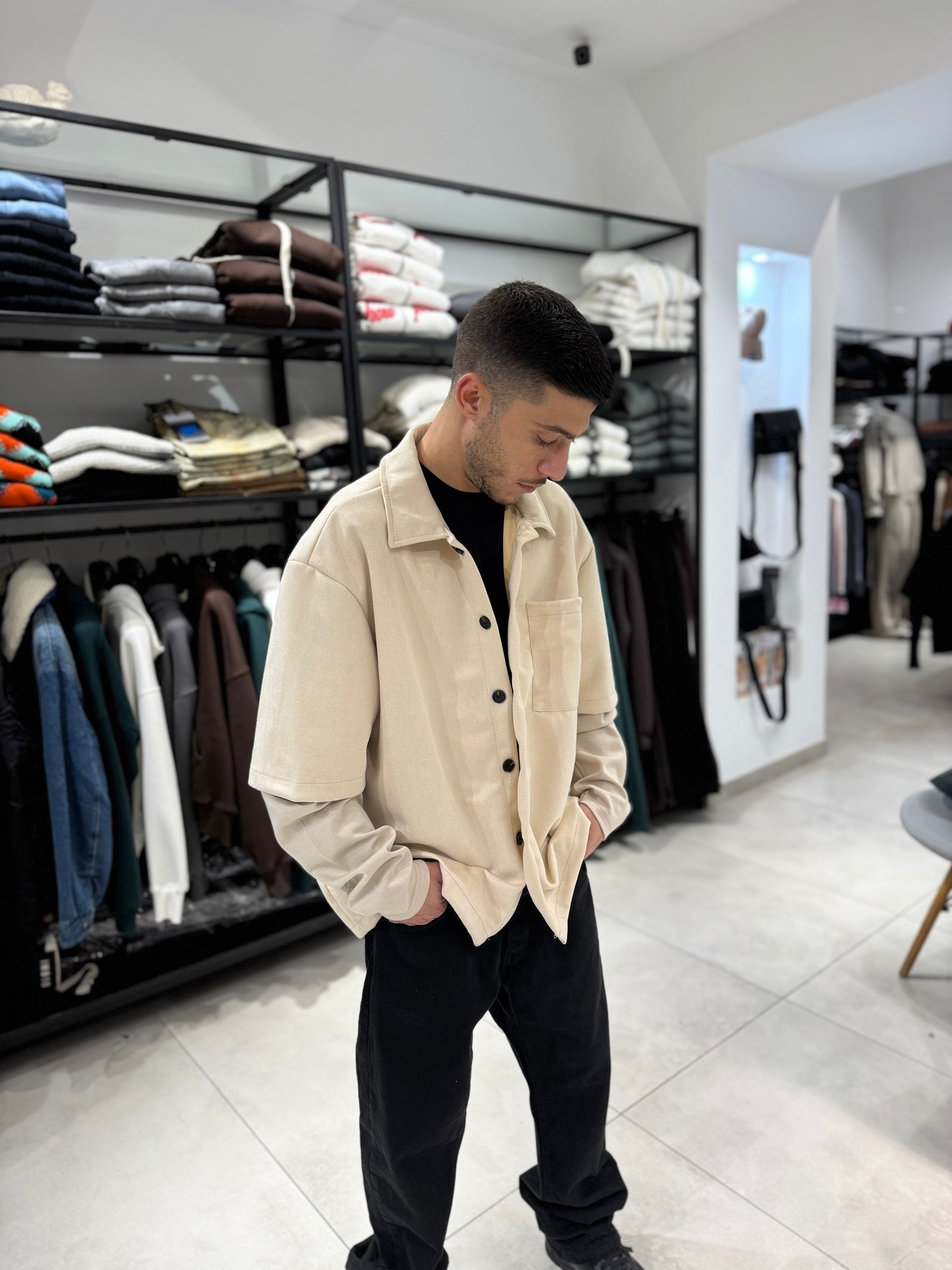 Camicia Camoscio Doppia Manica