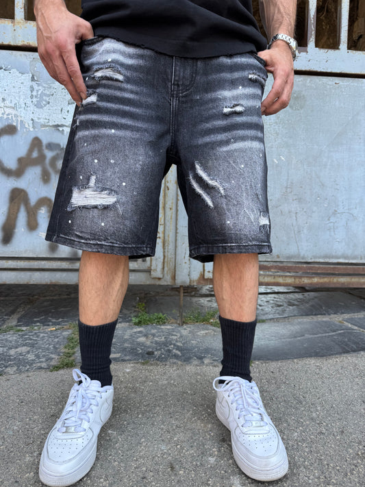 Shorts Jeans Nero Sfumato