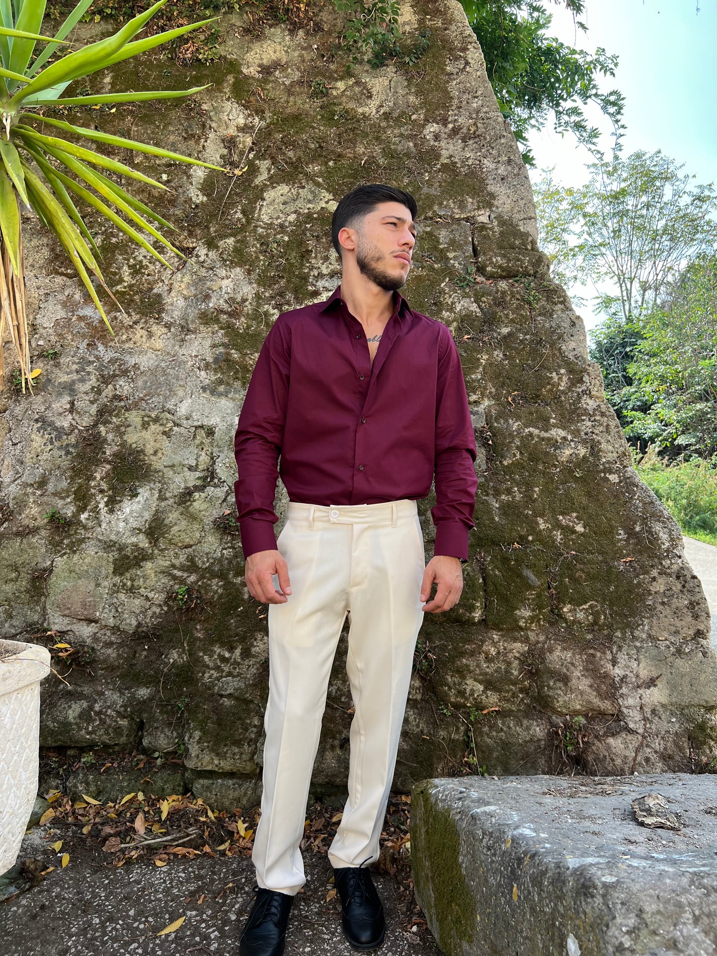 Camicia bordeaux sartoriale