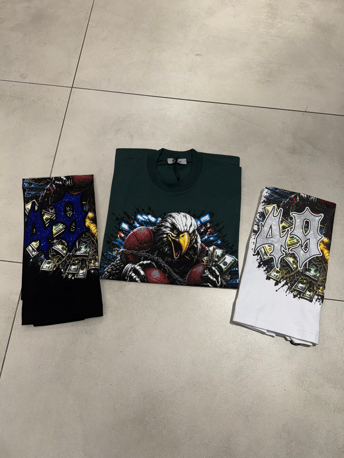 T-Shirt Taglie Forti Acquila Strass