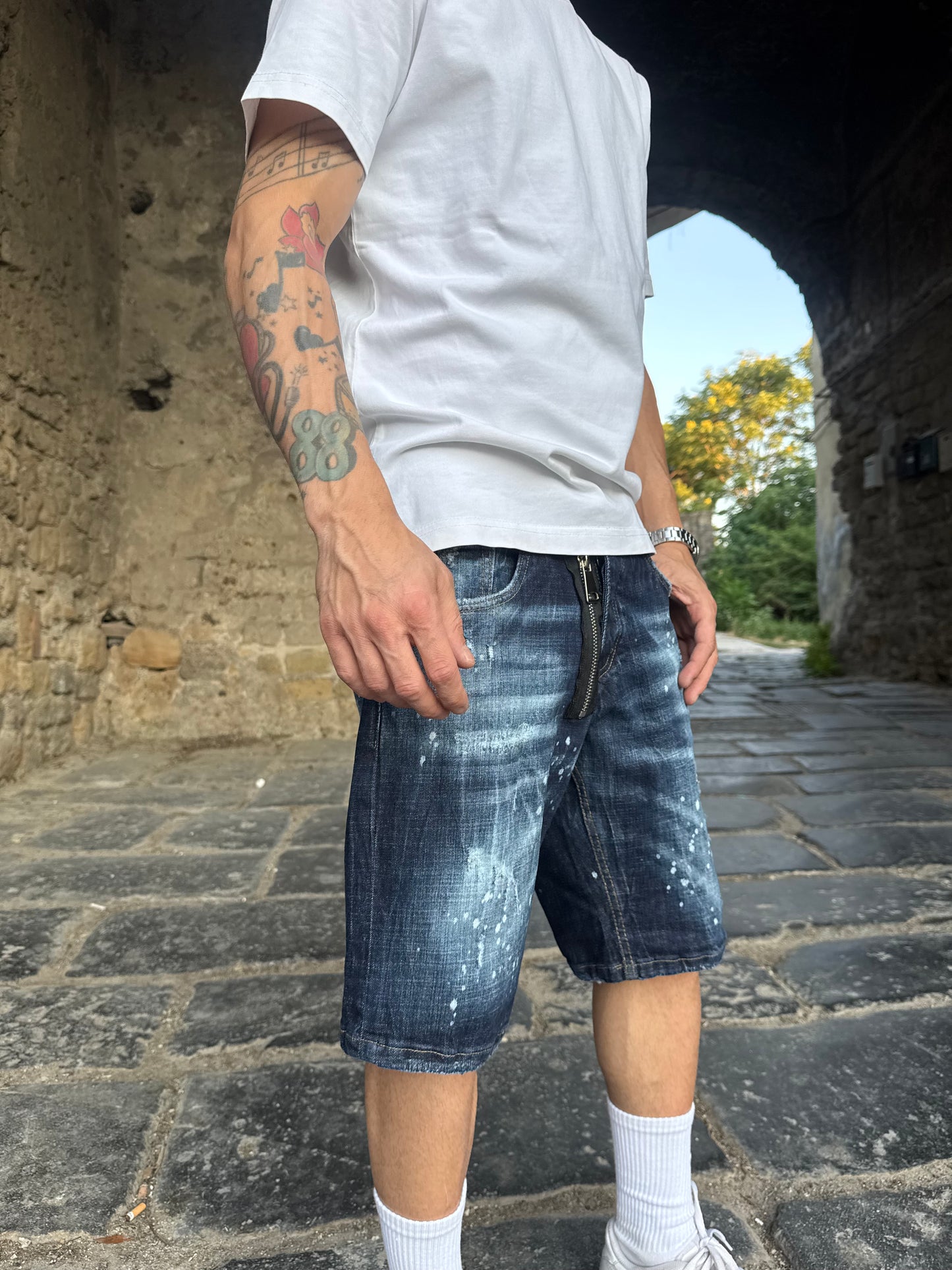 Shorts Blu Zip