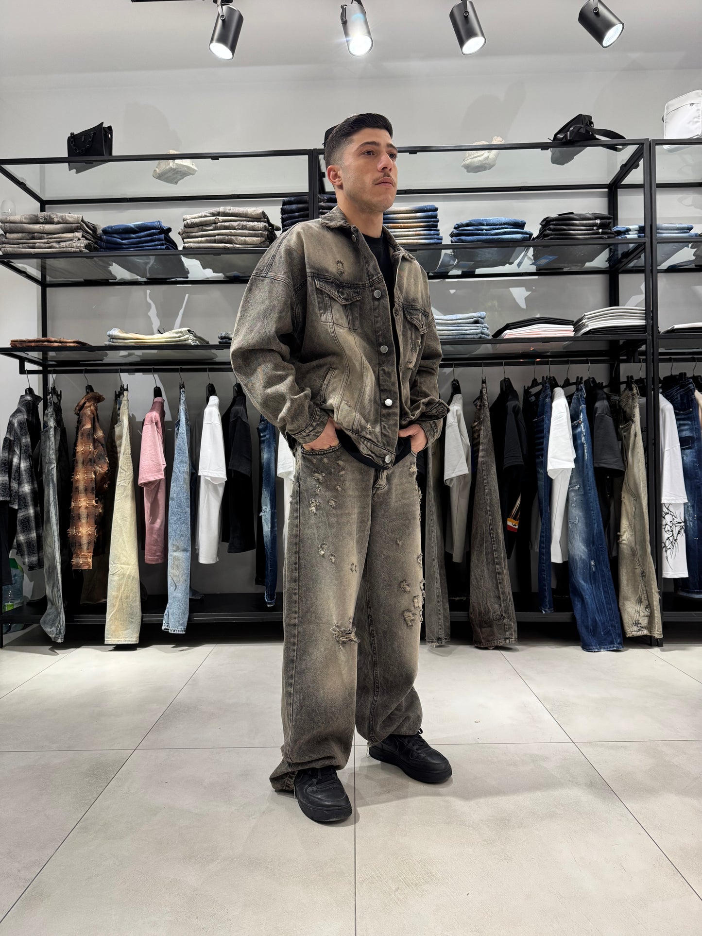 Coordinato Jeans Gray