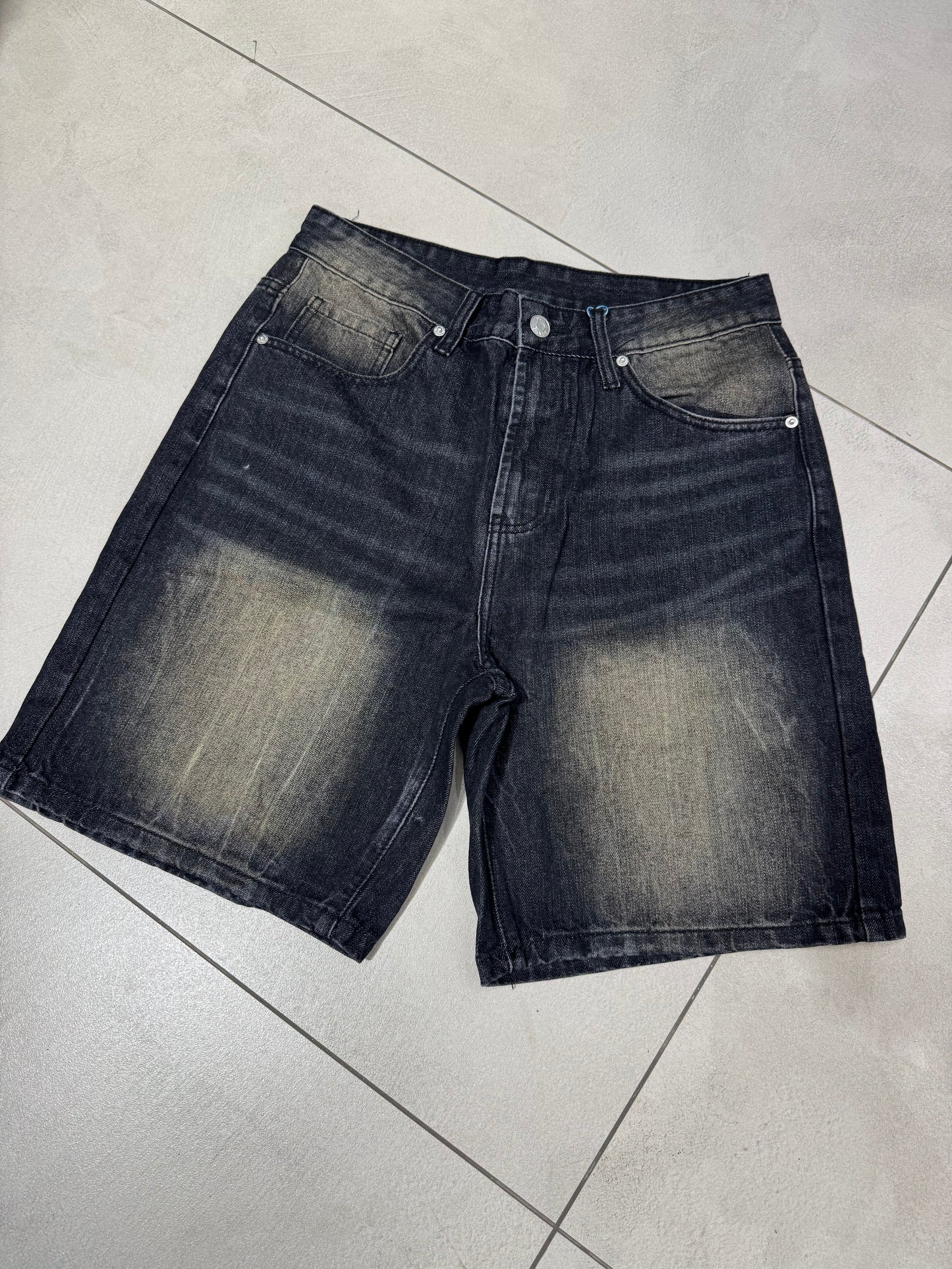 Shorts Jeans Nero Sfumato
