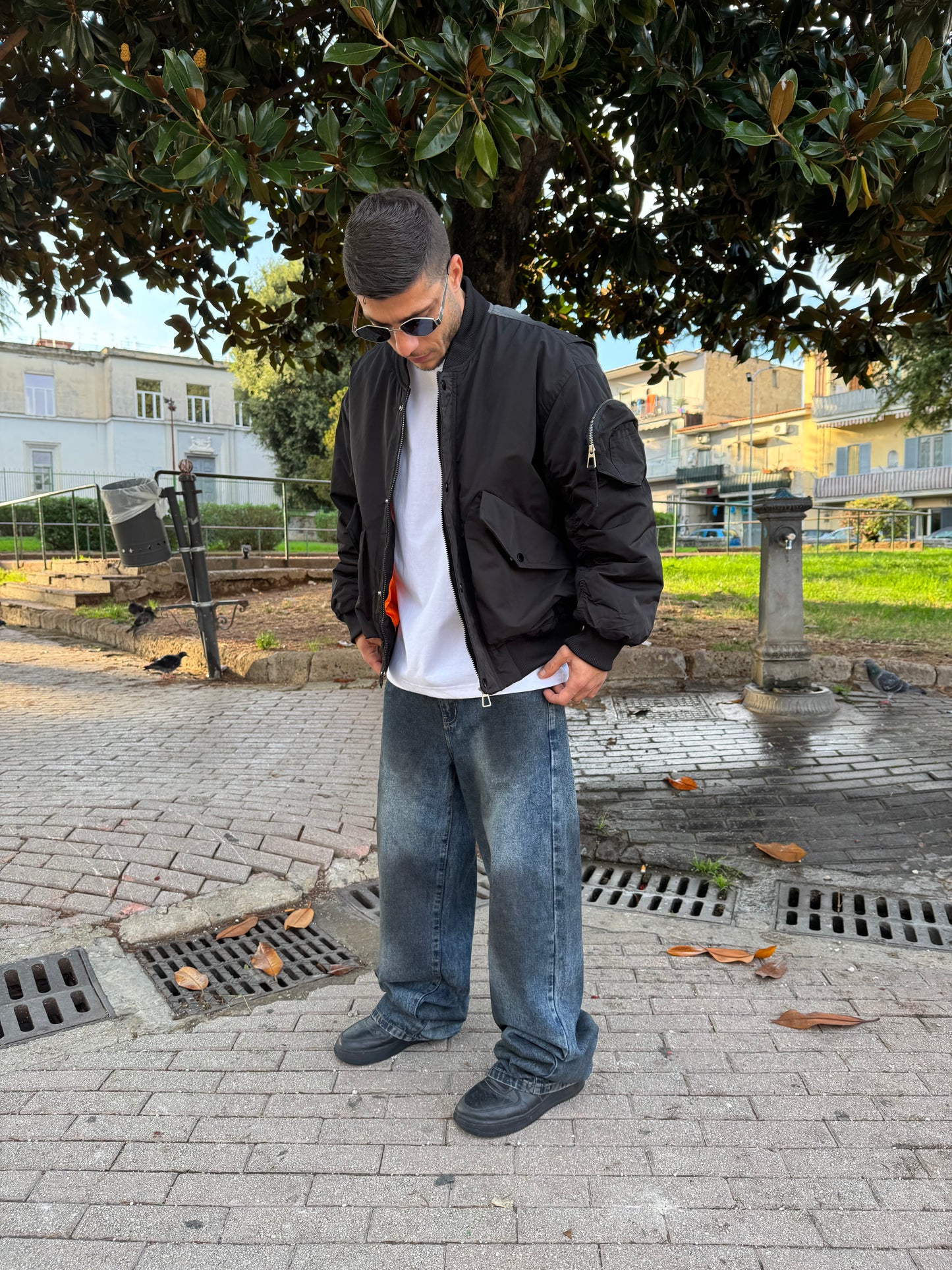 Jeans Baggy blu Sfumato