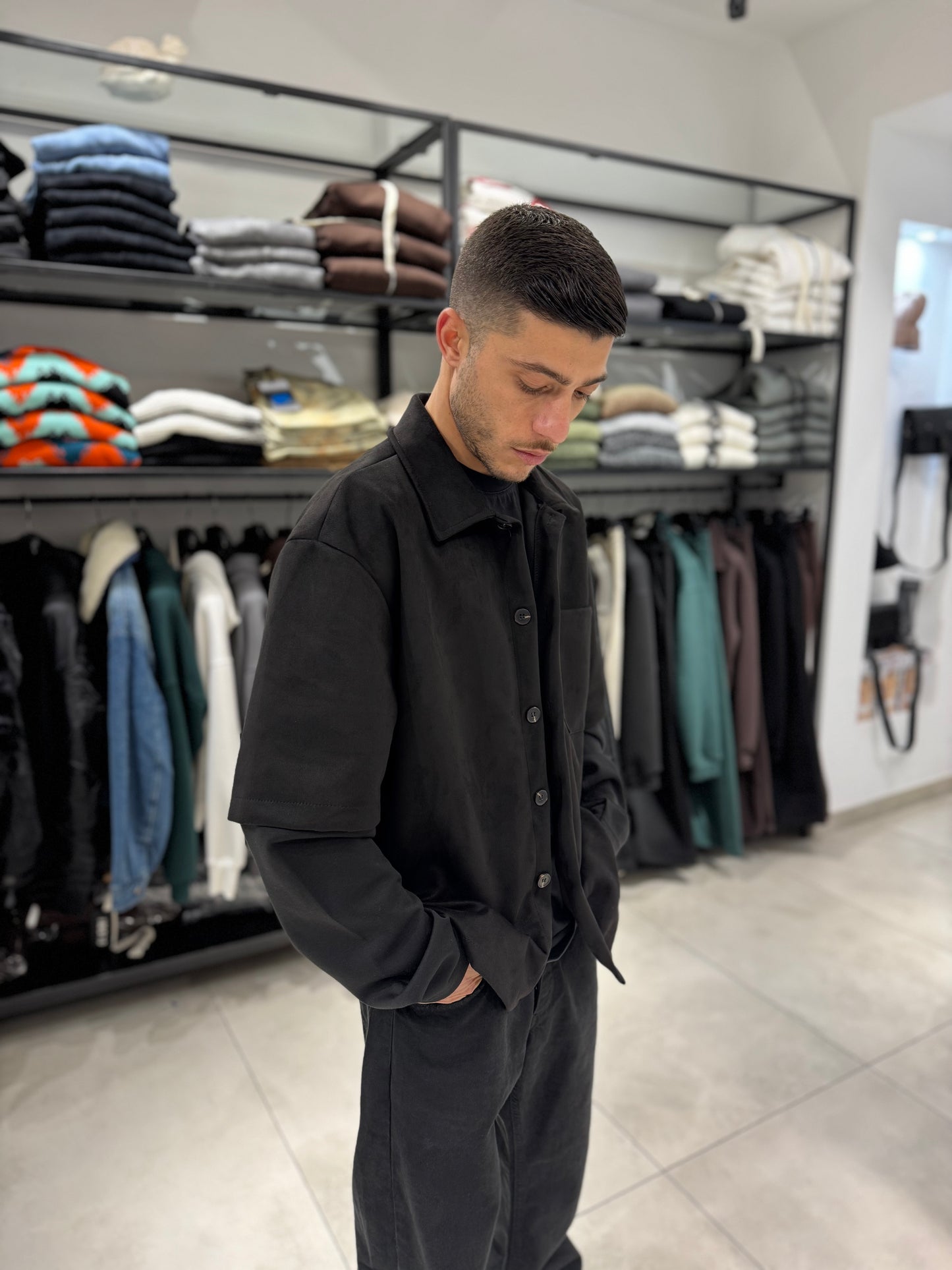 Camicia Camoscio Doppia Manica