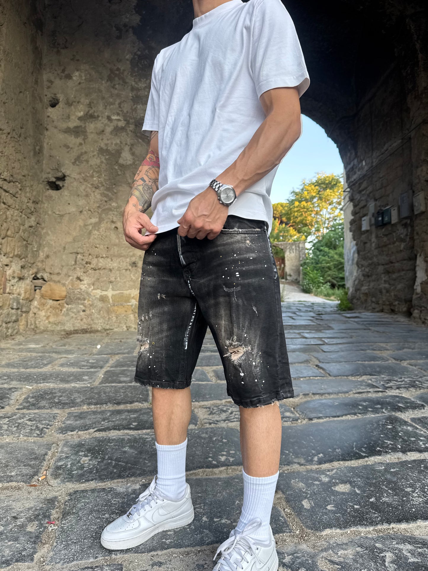 Shorts Scuro Schizzi