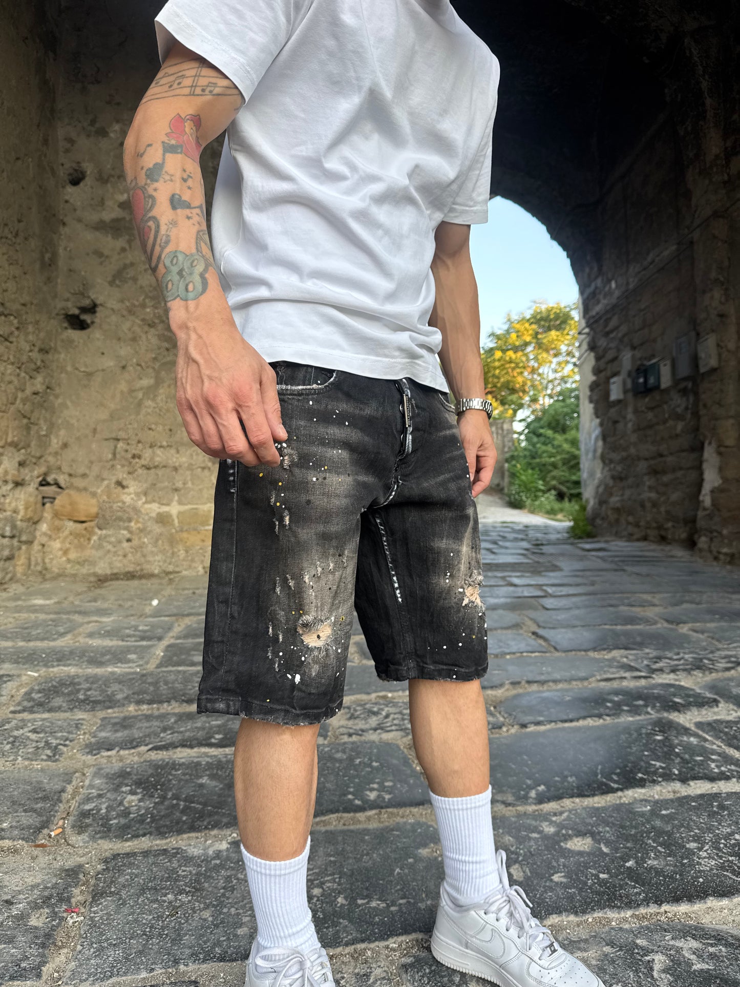 Shorts Scuro Schizzi