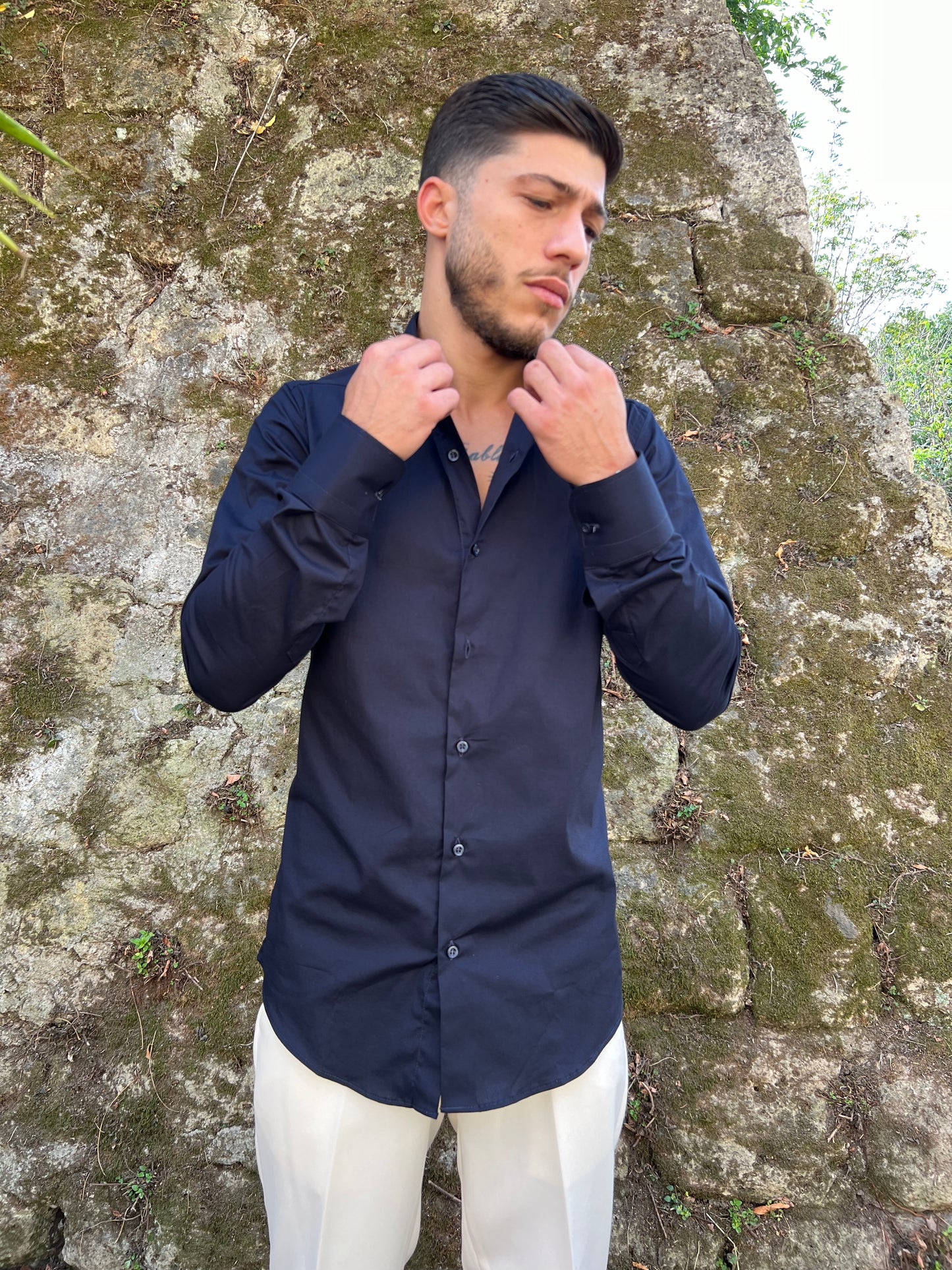 Camicia Sartoriale Blu Navy