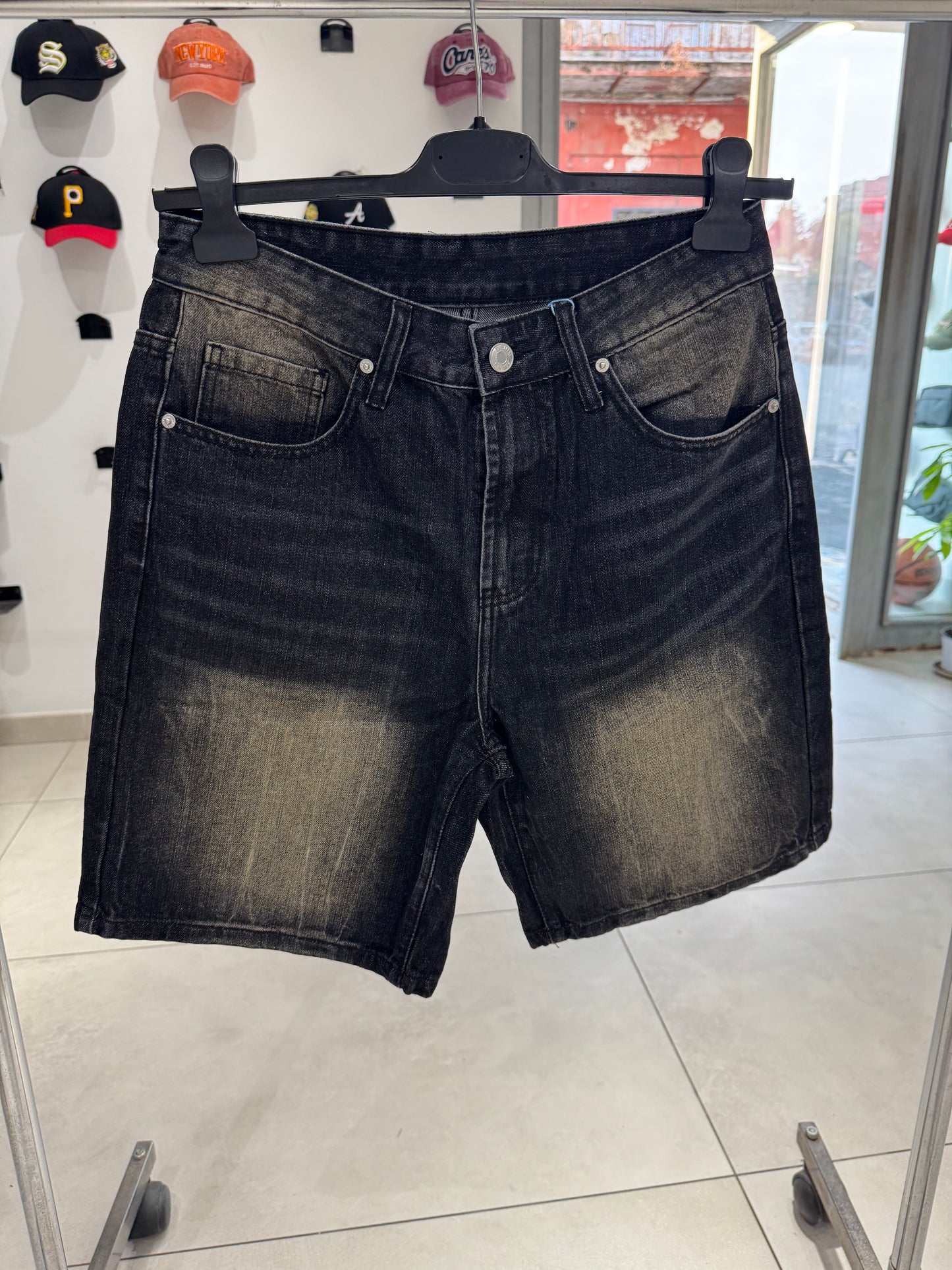 Shorts Jeans Nero Sfumato