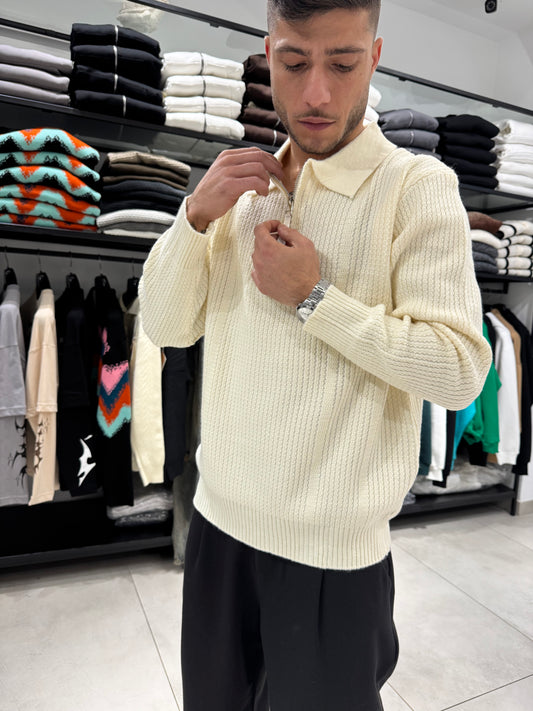 Maglione Polo Zip