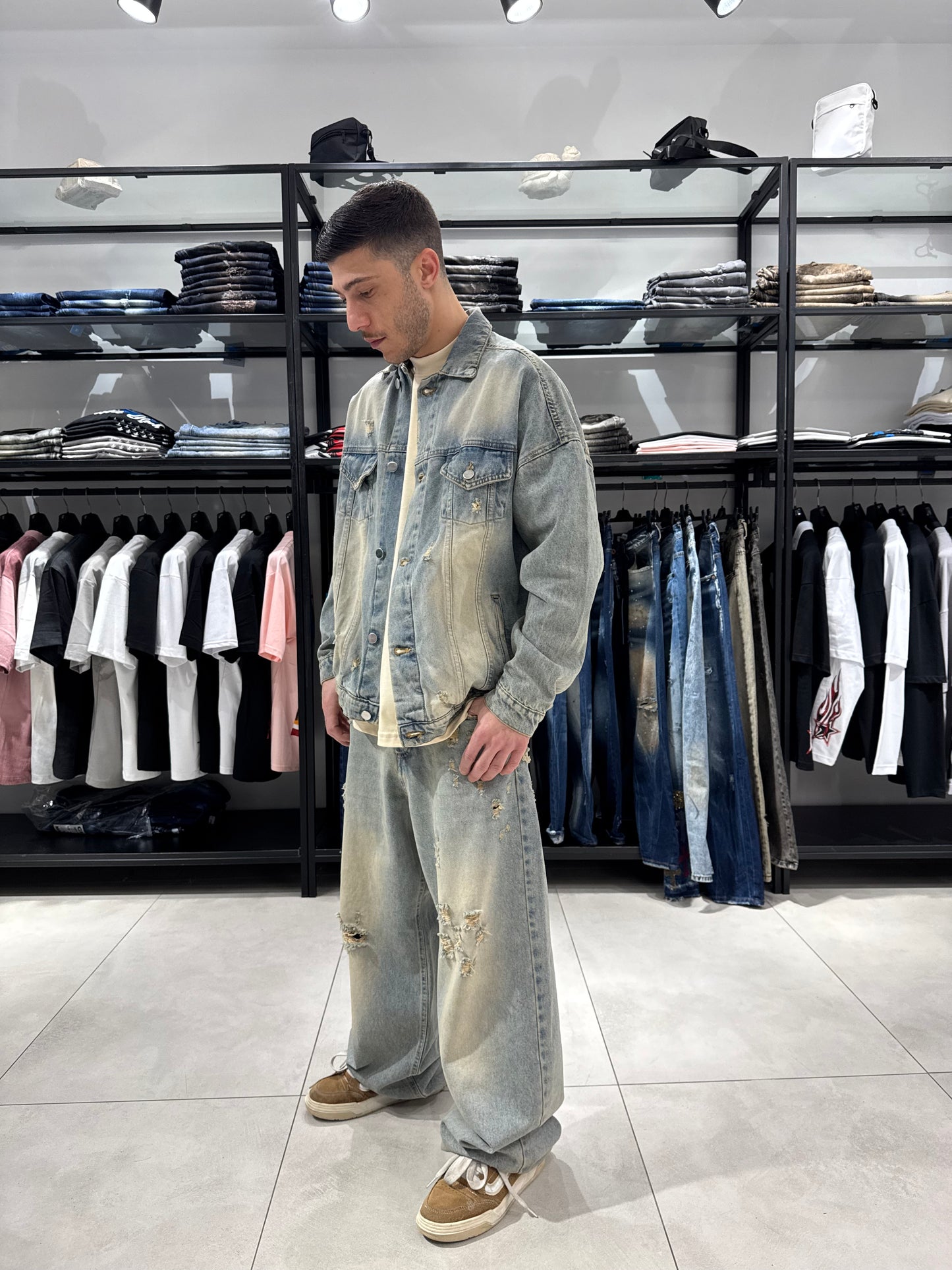 Coordinato Jeans Chiaro Sabbiato